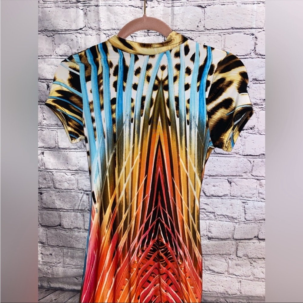 Fashion Nova Gorgeous Colorful Leopard Print sexy midi Dress - Picture 5 of 6